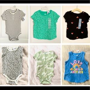 Bundled Lot of 6 New With Tags 18-24m Girls Tops/Shirts/Onesies